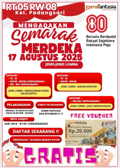 Lomba HUT RI ke-80 Tahun 2025 di Game Fantasia Semarang